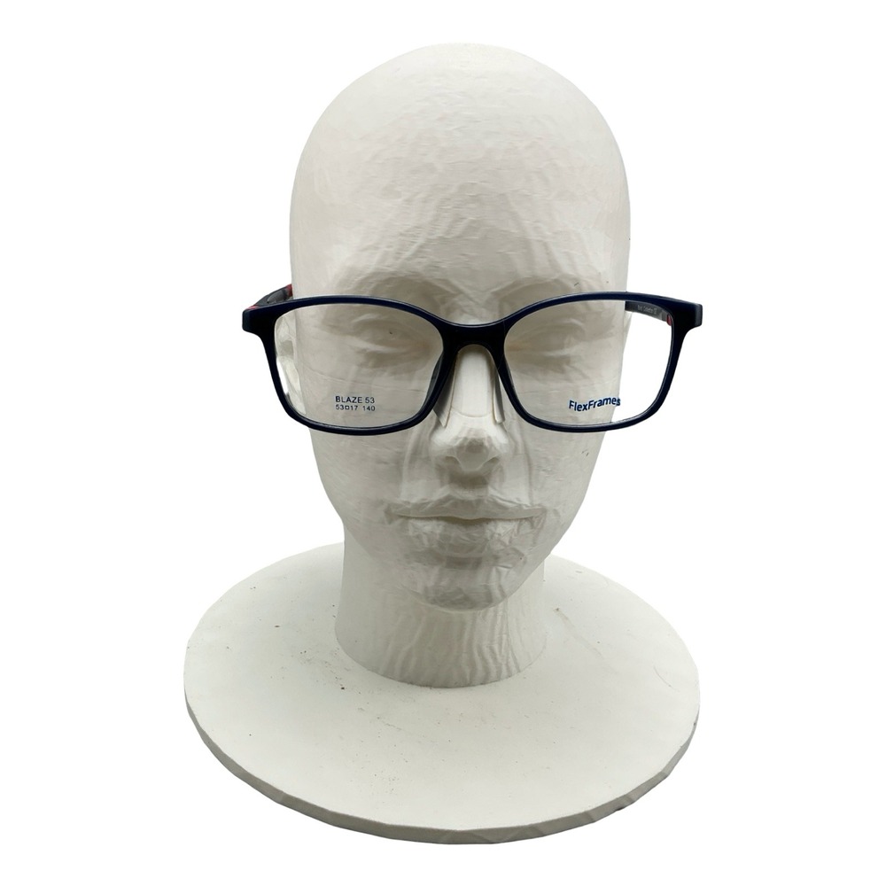 FlexFrames Blaze 53 Bold Collection Eyeglasses Navy Blue Red C10 53-17-140